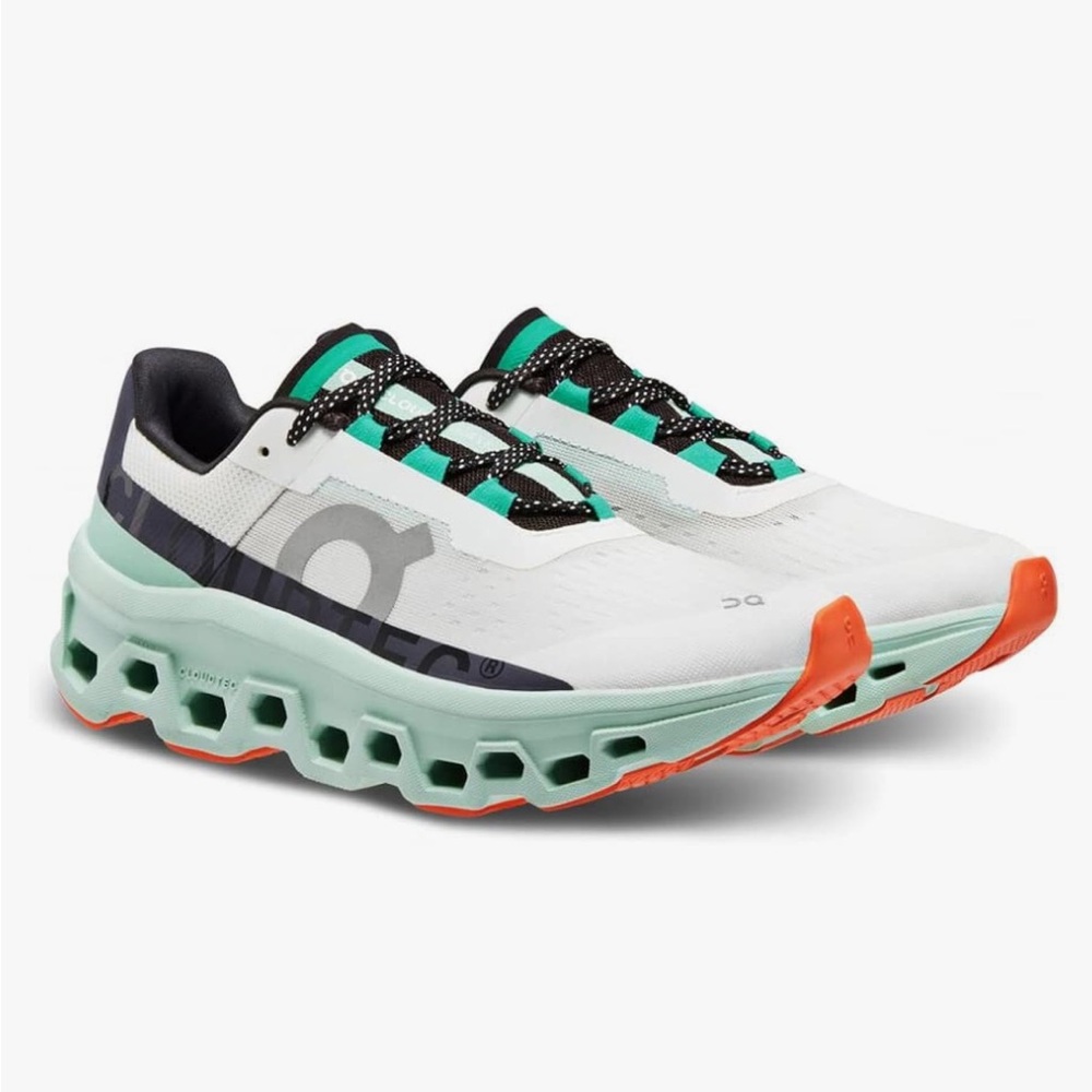 On Running CLOUDMONSTER women’s teal white running sneaker trainers 8
